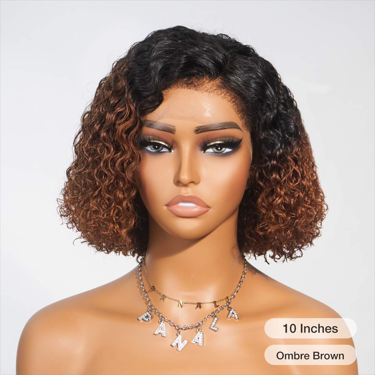 Curly Glueless Kinky Edges Hairline Undetectable HD Lace Front Bob Wig