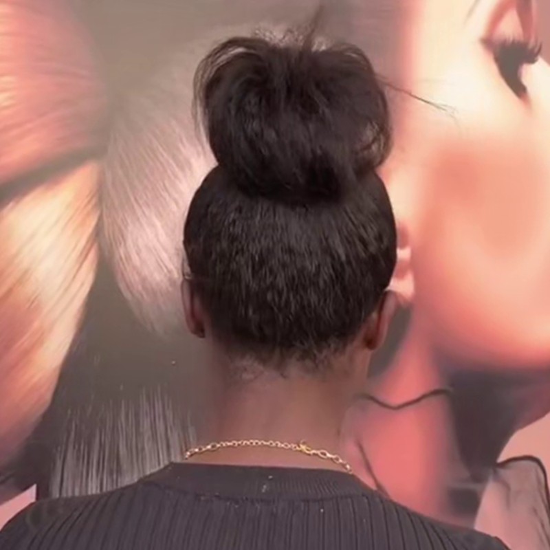 360 Undetectable Lace Kinky Edges Hairline Kinky Straight Wig 100% Human Hair - 6