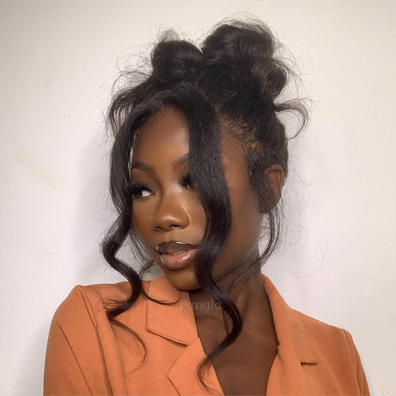 360 Undetectable Lace Kinky Edges Hairline Kinky Straight Wig 100% Human Hair - 10