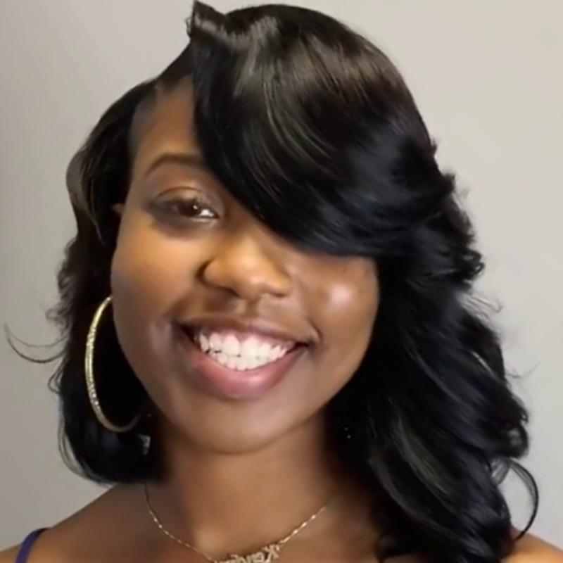 Bomb Right Side Part Wavy Bob Wig With Side-Swept Bangs - 5