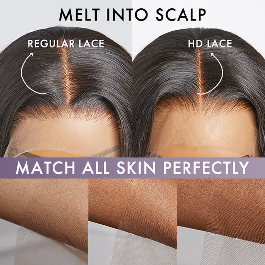 Trendy Layered Cut Loose Body Wave Closure HD Lace Glueless Long Wig 100% Human Hair