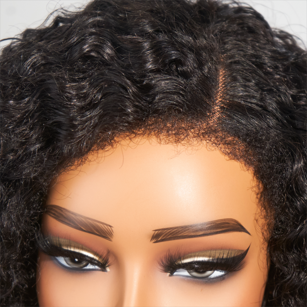 Glueless Pre-cut Kinky Edges 7x5 HD Lace Front Curly Bob Wig - 2