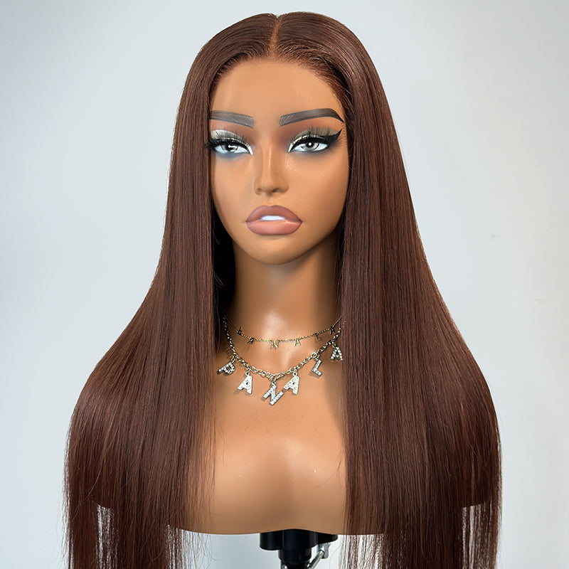 <span class="upgrade-icon"><img src="https://cdn.shopify.com/s/files/1/0555/4277/6110/files/tagupgrade.png" alt="Upgrade Icon" width="50" height="19"></span> Glueless Brown Silky Straight 7x5 HD Lace Front Wig