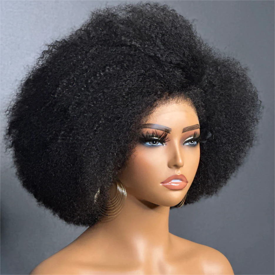 Afro Kinky Curly With Kinky Edges 13x4 HD Lace Front Bob Wig