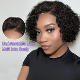 Curly Bob Wig Undetectable HD Lace Glueless Wig 100% Human Hair