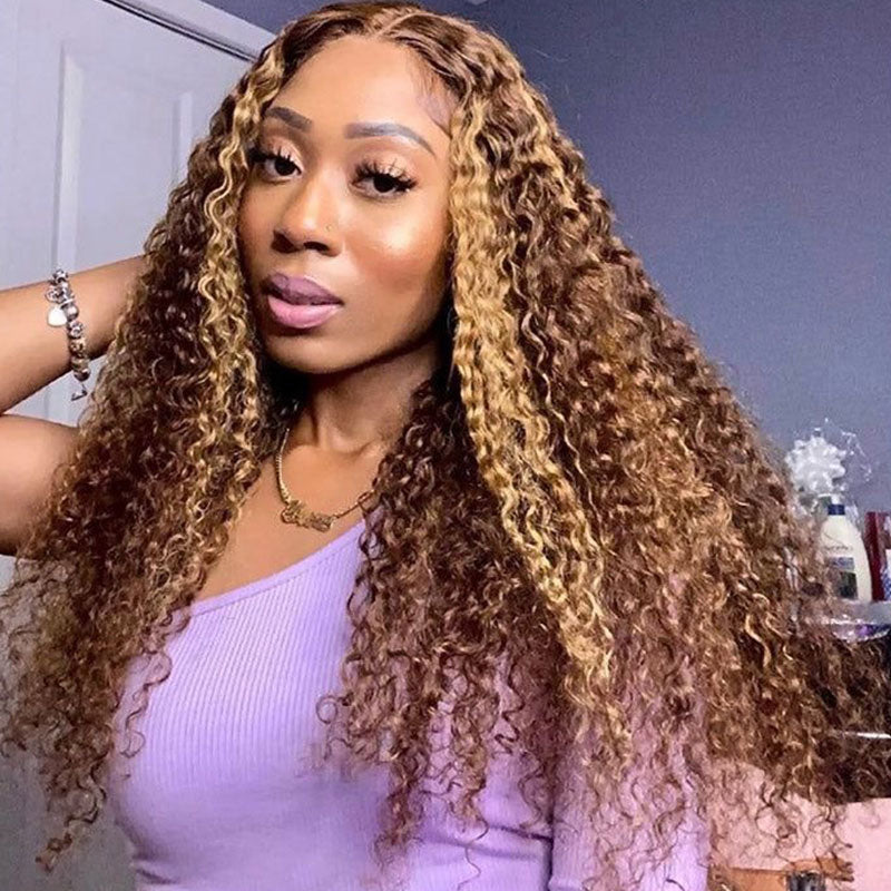 P4/27 Curly 7x5 Pre-Cut Glueless HD Lace Wig - 3