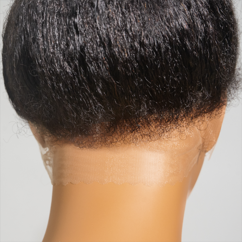 360 Undetectable Lace Kinky Edges Hairline Kinky Straight Wig 100% Human Hair - 3