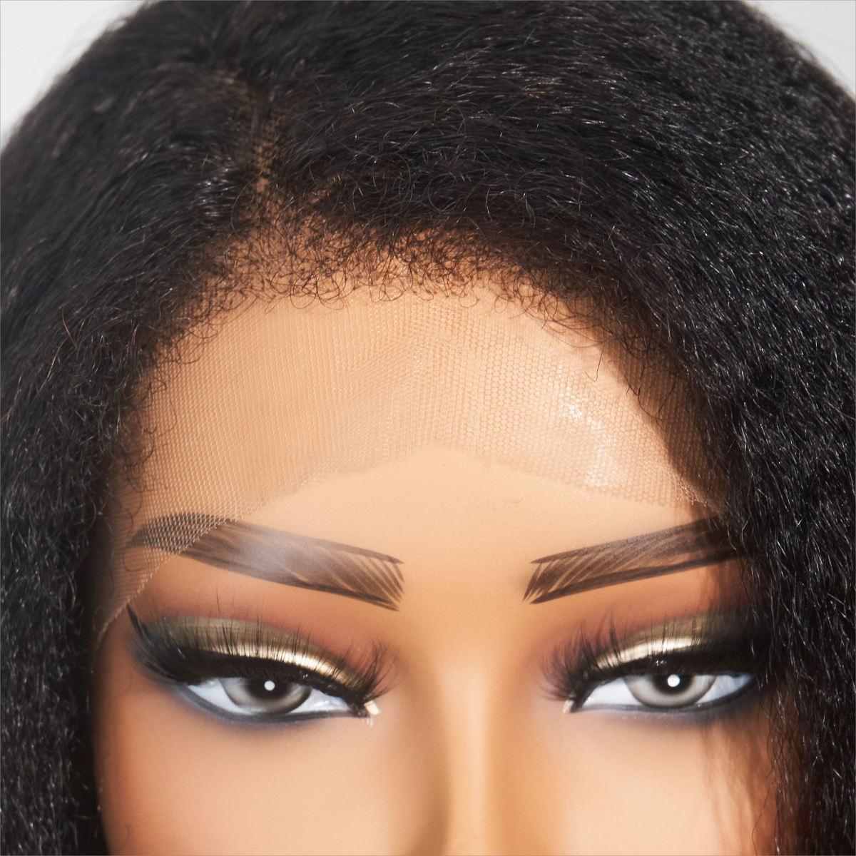 Ombre Brown Kinky Edges Hairline Undetectable Lace Front Wig Kinky Straight