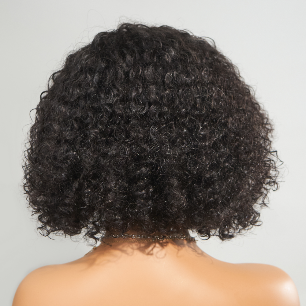 Glueless Pre-cut Kinky Edges 7x5 HD Lace Front Curly Bob Wig - 3