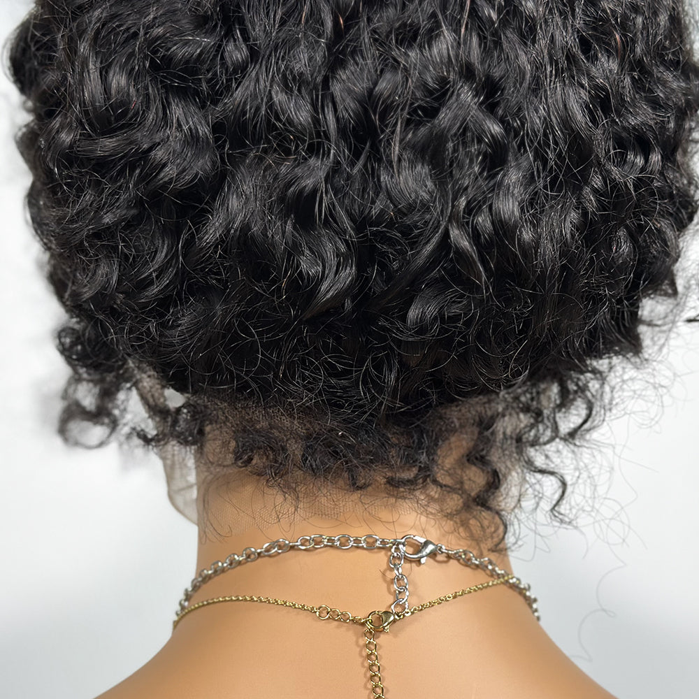 Perruque bouclée crépue bouclée de cheveux de bébé 360 HD Lace Front