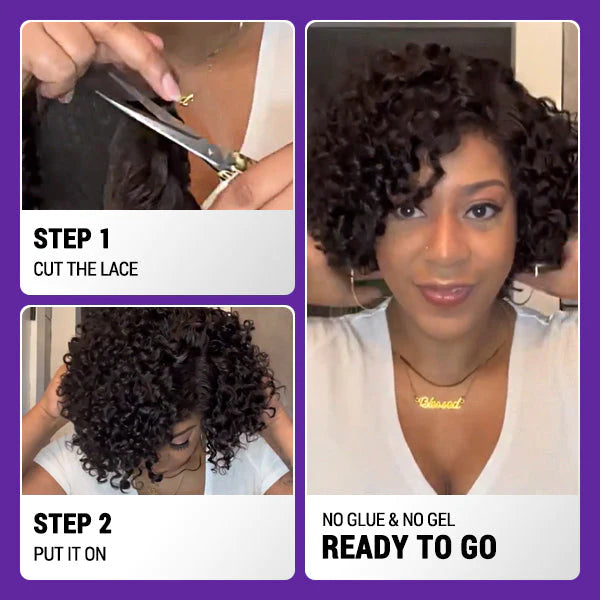 Curly Bob Wig Undetectable HD Lace Glueless Wig 100% Human Hair