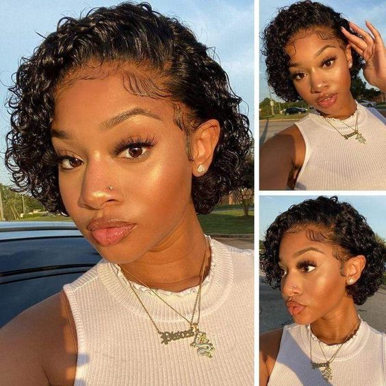 Curly Bob Lace Front Wig Human Hair