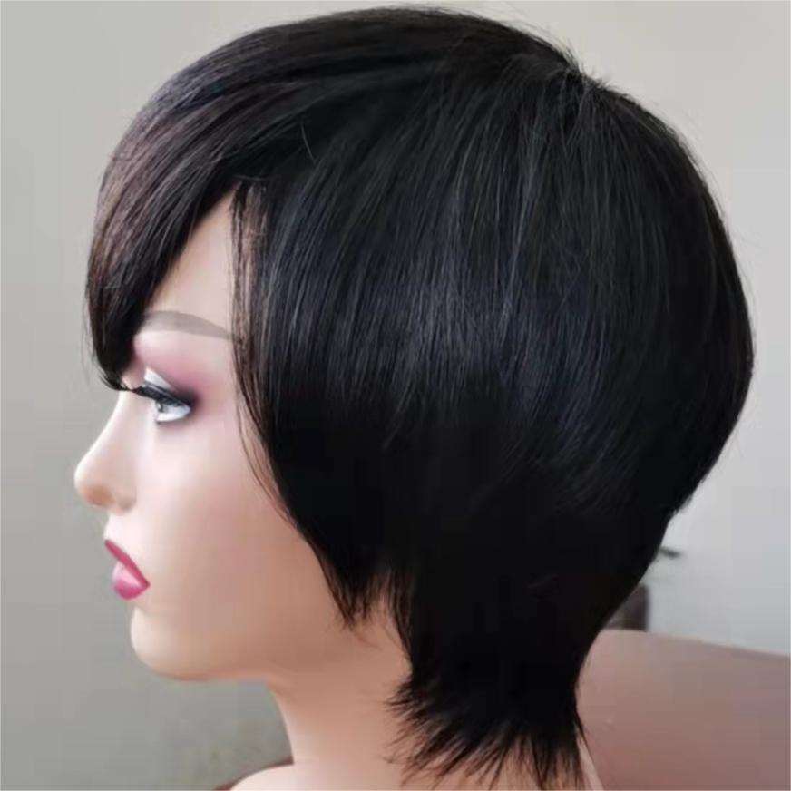 Pixie Cut Short Straight Bob Wig With Bangs
