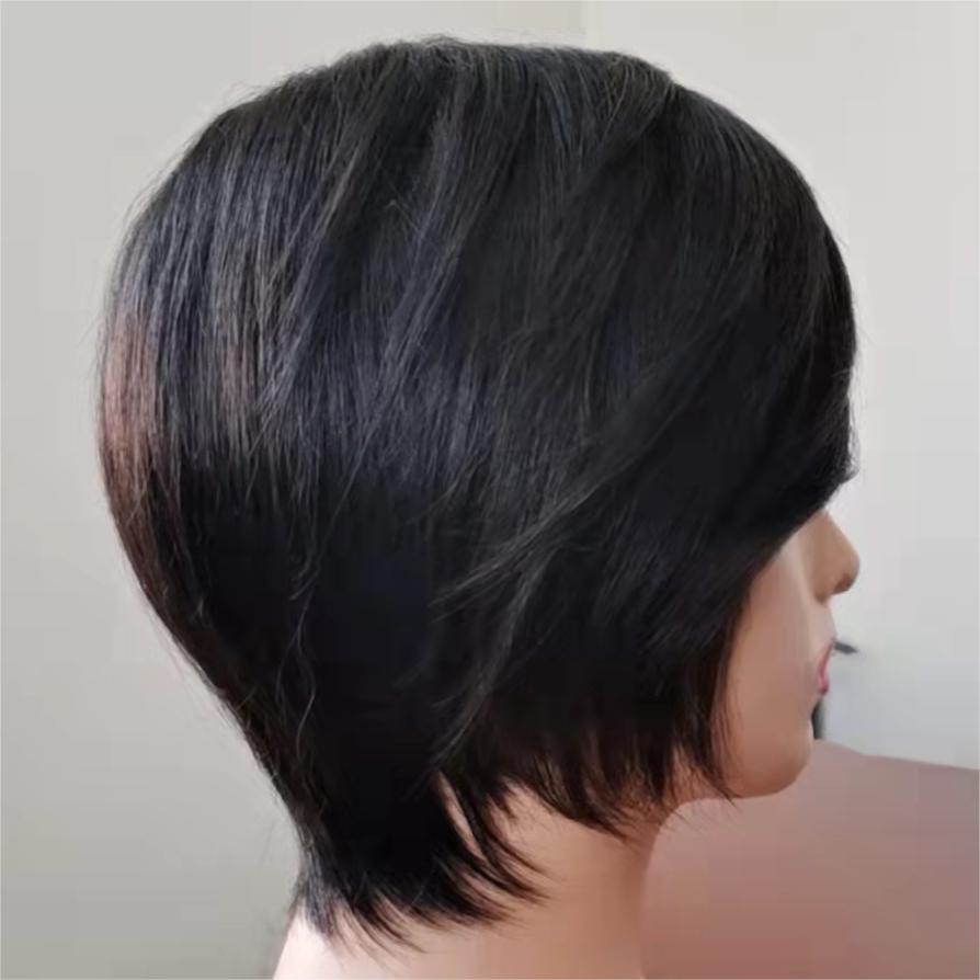 Pixie Cut Short Straight Bob Wig With Bangs
