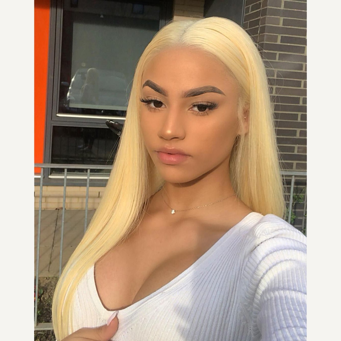 613 Blonde Silky Straight 13x4 HD Lace Front Wig