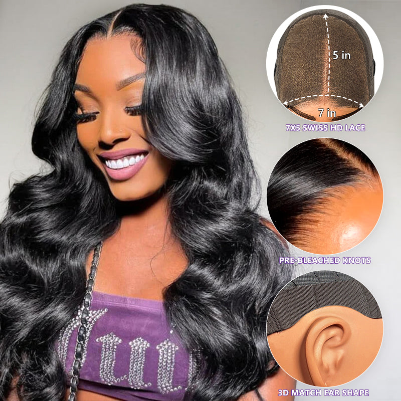 <span class="upgrade-icon"><img src="https://cdn.shopify.com/s/files/1/0555/4277/6110/files/tagupgrade.png" alt="Upgrade Icon" width="50" height="19"></span> Body Wave Glueless 7x5 Pre-Cut HD Lace Front Wig