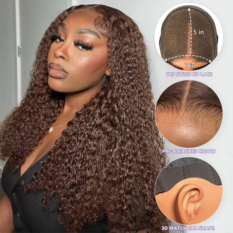 <span class="upgrade-icon"><img src="https://cdn.shopify.com/s/files/1/0555/4277/6110/files/tagupgrade.png" alt="Upgrade Icon" width="50" height="19"></span> Brown Glueless 7x5 Pre-cut HD Lace Front Curly Wig