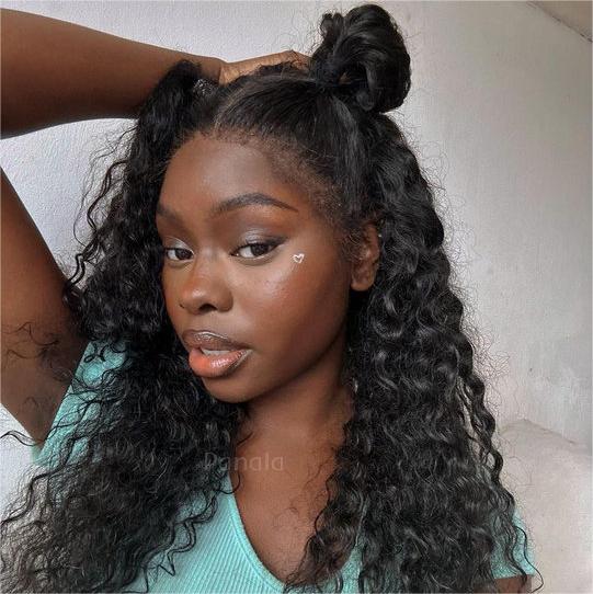 Kinky Edges Hairline Undetectable Lace Front Wig Deep Wave