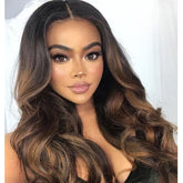 Ombre #1B/30 Blonde Highlight Body Wave 13x4 HD Lace Front Wig