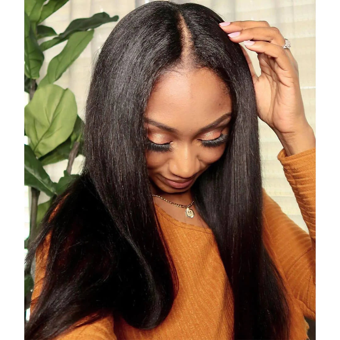 Thin Leave Out Yaki Straight I Part Wig