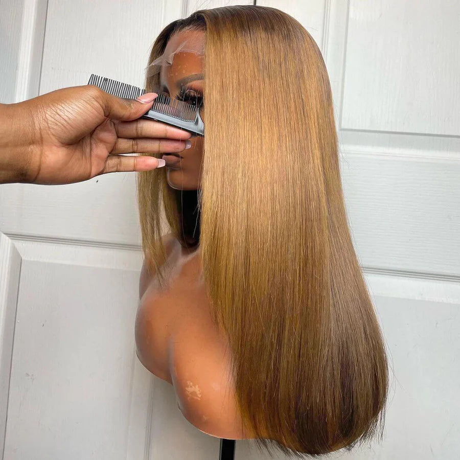 Ombre 1B/27 Silky Straight 13x4 HD Lace Front Wig
