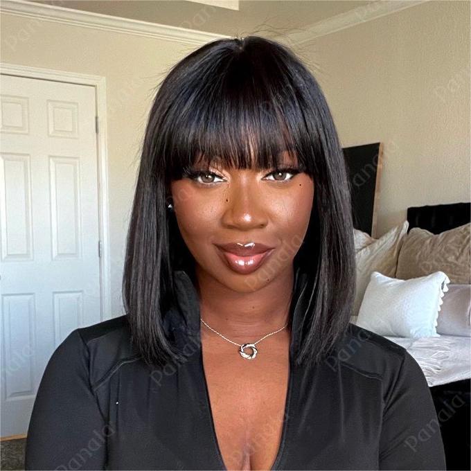 Cute Bob Minimalist Lace Wig With Bangs ⚡1-Min Install