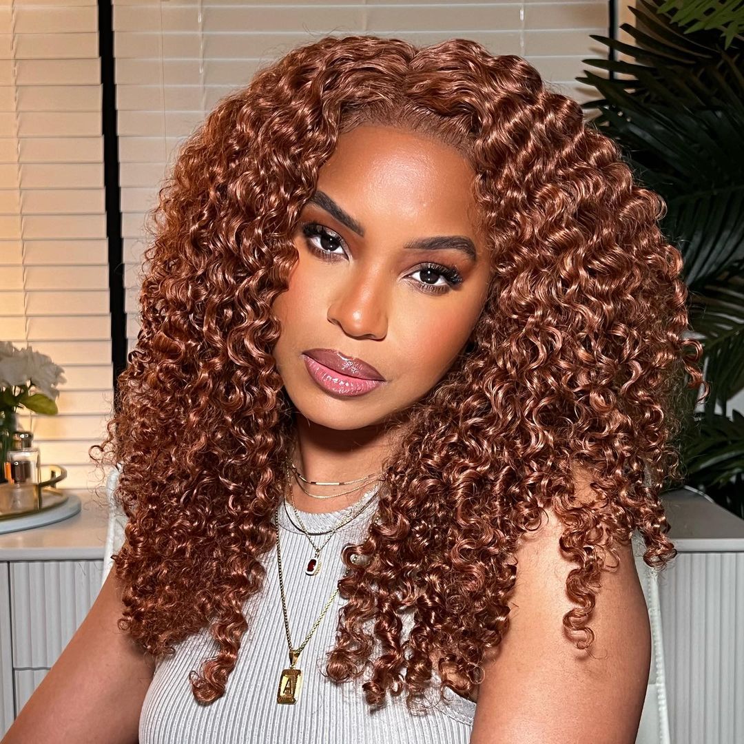 Ginger Brown Curly 13x4 HD Lace Front Wig