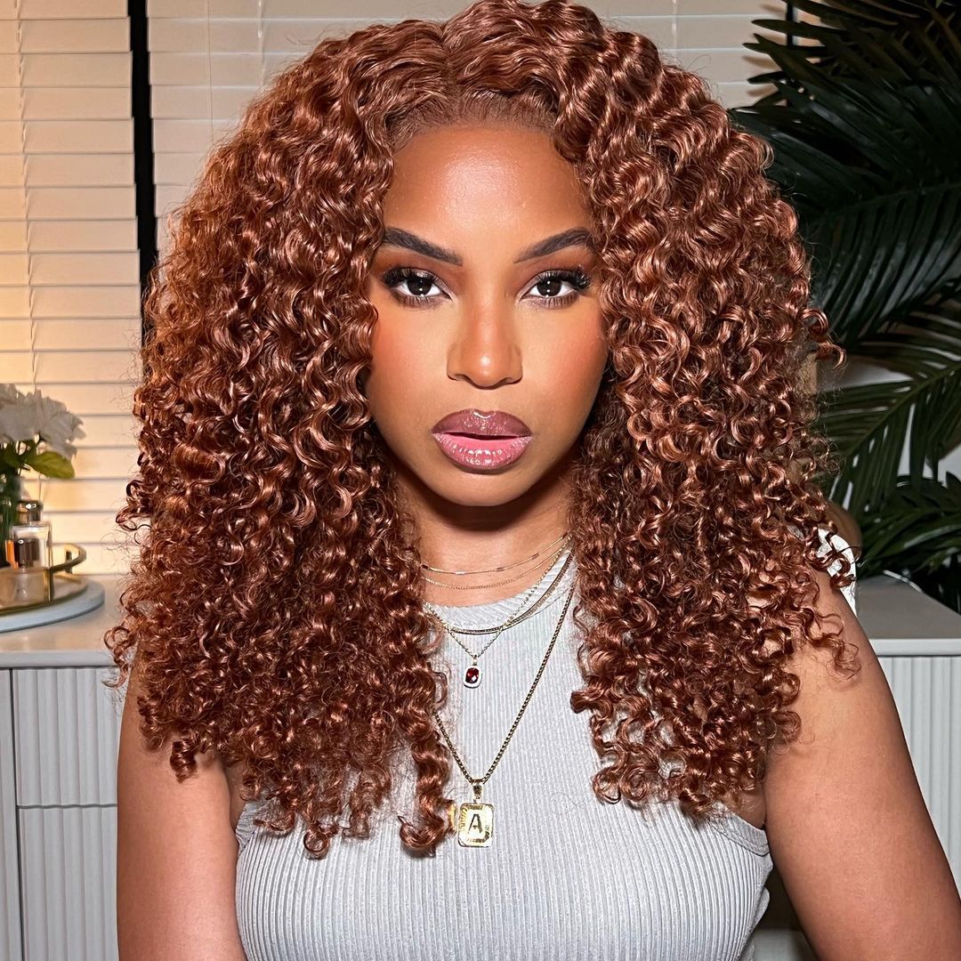 Ginger Brown Curly 13x4 HD Lace Front Wig
