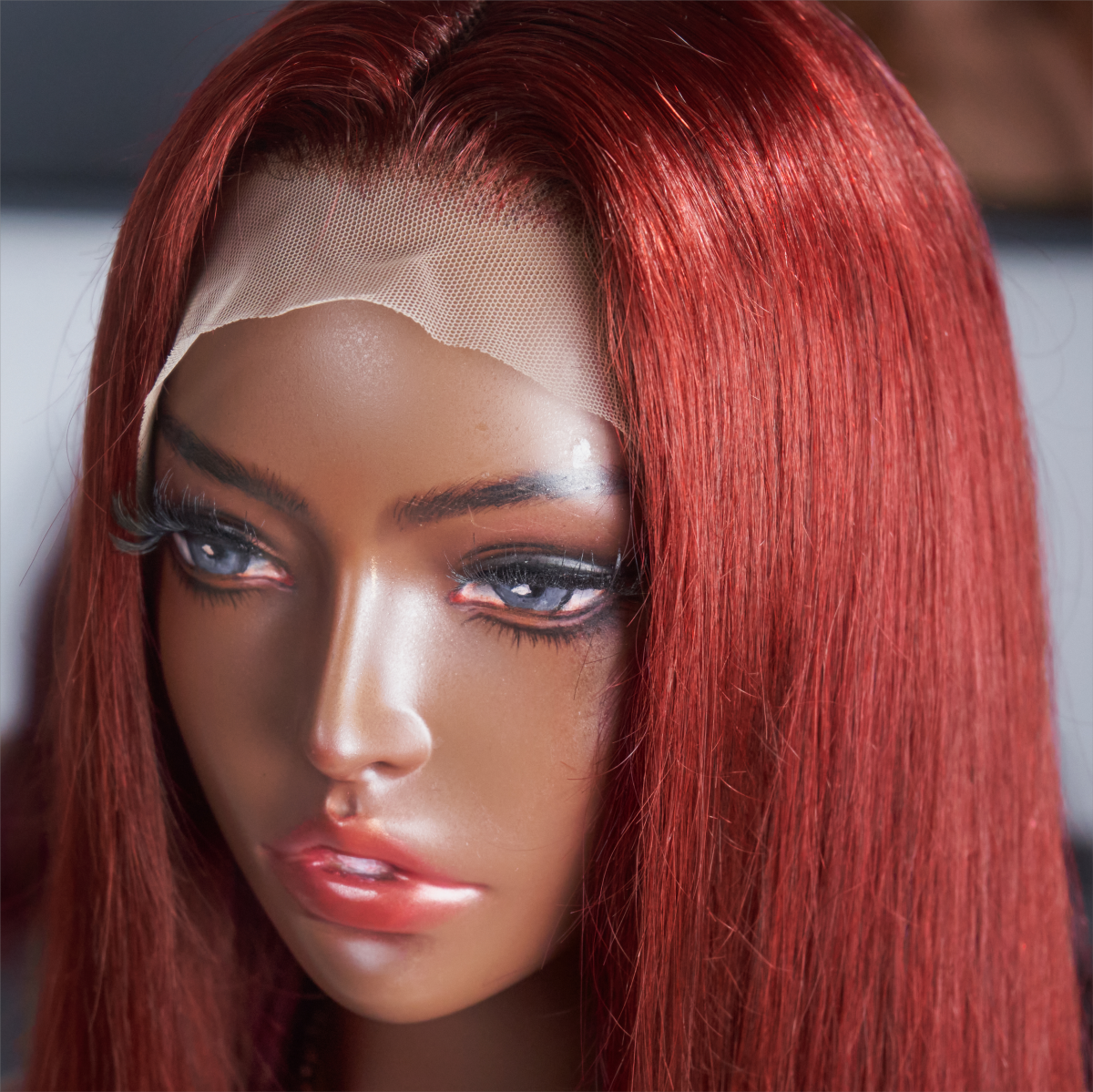 Perruque Lace Front Lace Front 13x4 HD Brun Rougeâtre Lisse Soyeuse