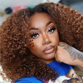 No Leave Out I Part Ombre Brown Curly Wig