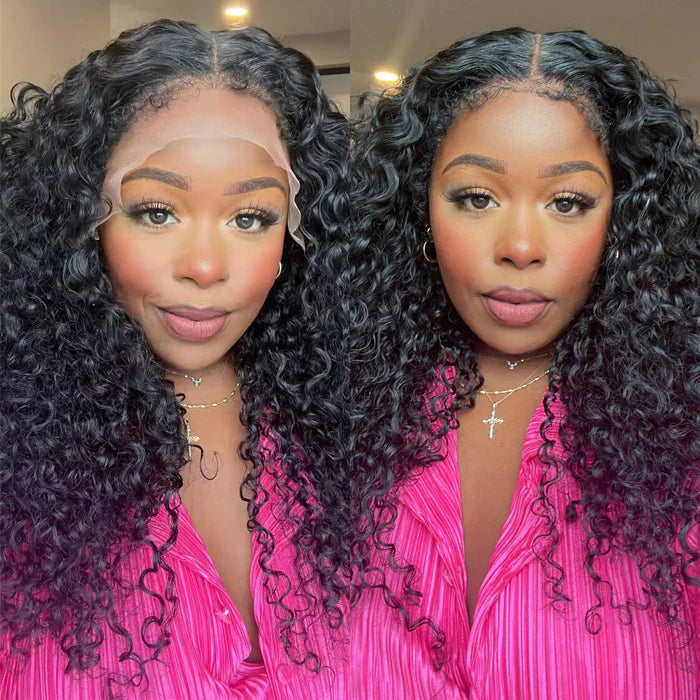 Perruque bouclée crépue bouclée de cheveux de bébé 360 HD Lace Front