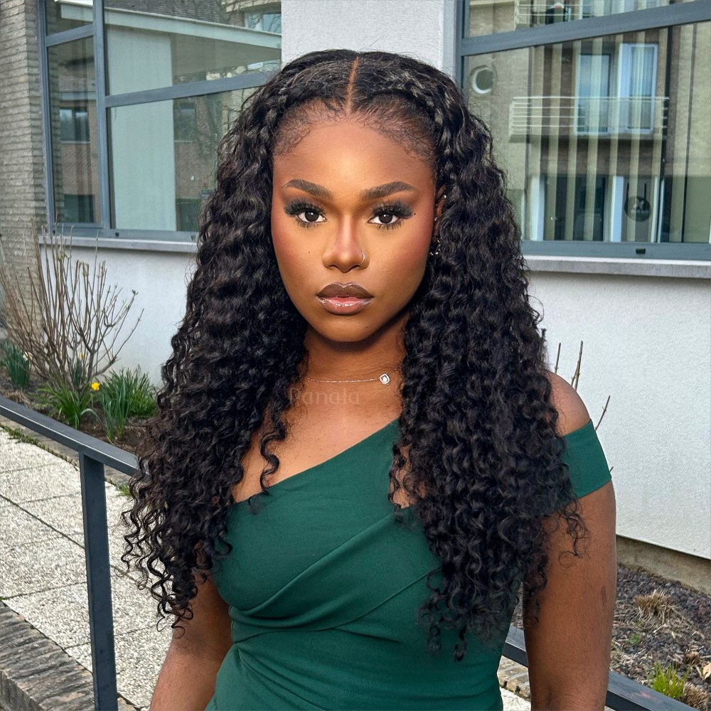 Kinky Edges Hairline Undetectable Lace Front Wig Deep Wave