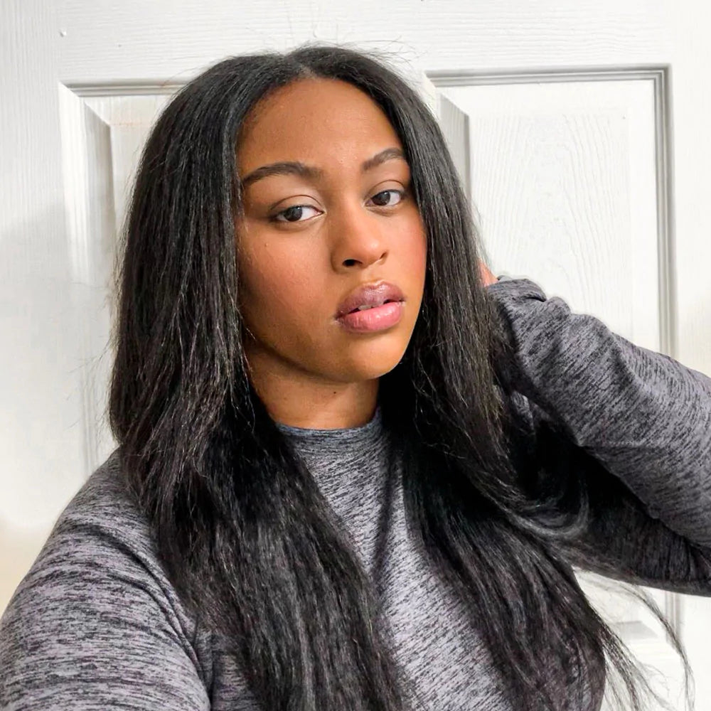 Thin Leave Out Kinky Straight I Part Wig