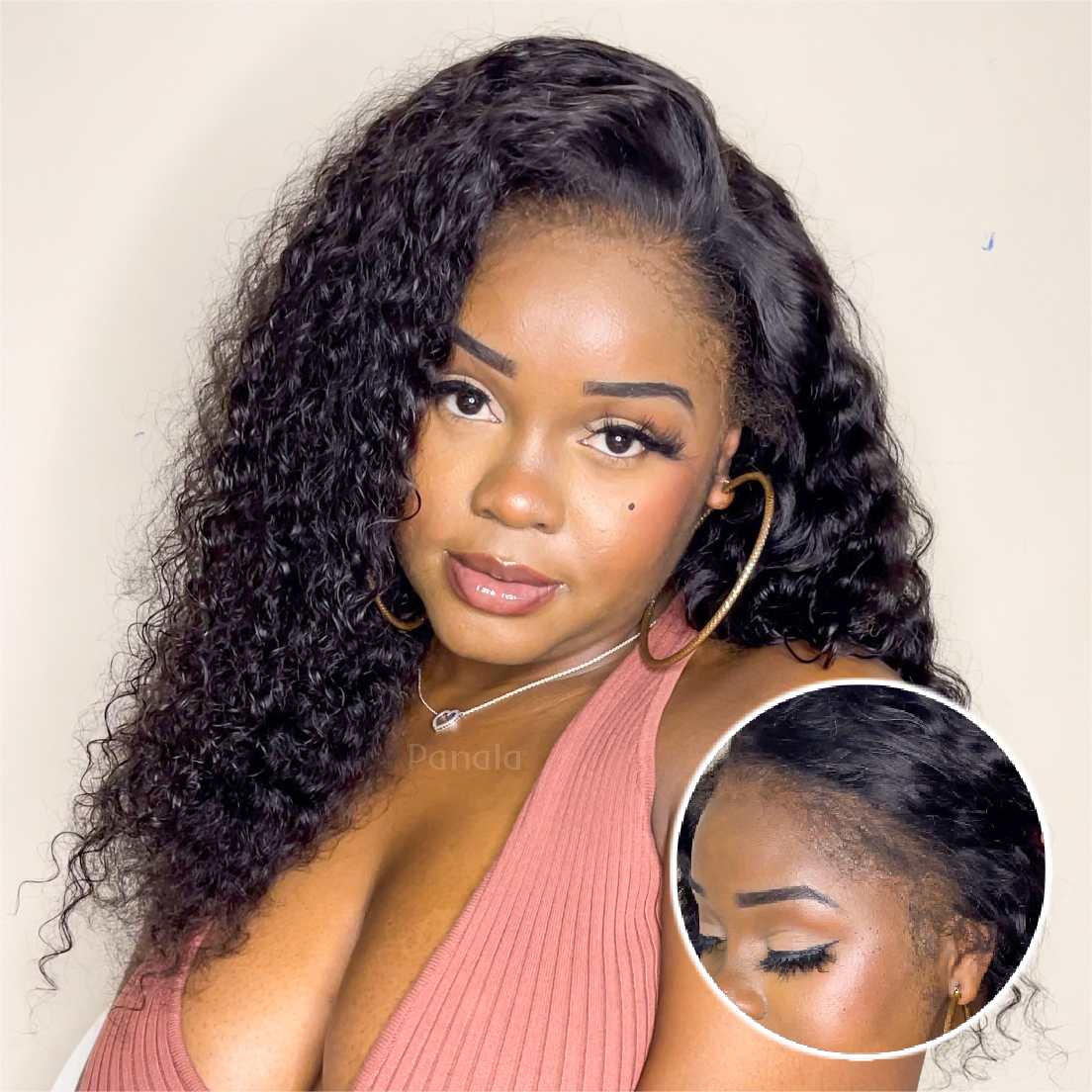 Kinky Edges Hairline Undetectable Lace Front Wig Deep Wave
