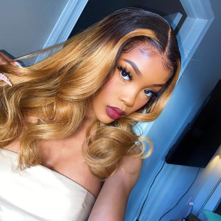 Ombre 1B/27 Body Wave 13x4 HD Lace Front Wig