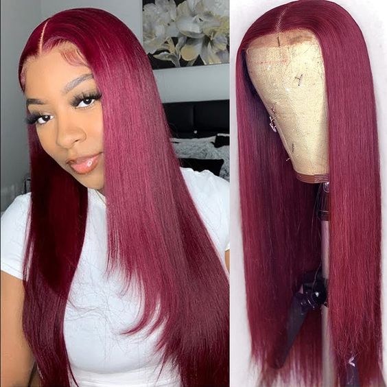 <span class="hot-icon"><img src="https://cdn.shopify.com/s/files/1/0555/4277/6110/files/tagweargo.png" alt="Wear Go Icon" width="50" height="19"> Burgundy Silky Straight Glueless 5x5 HD Lace Front Wig