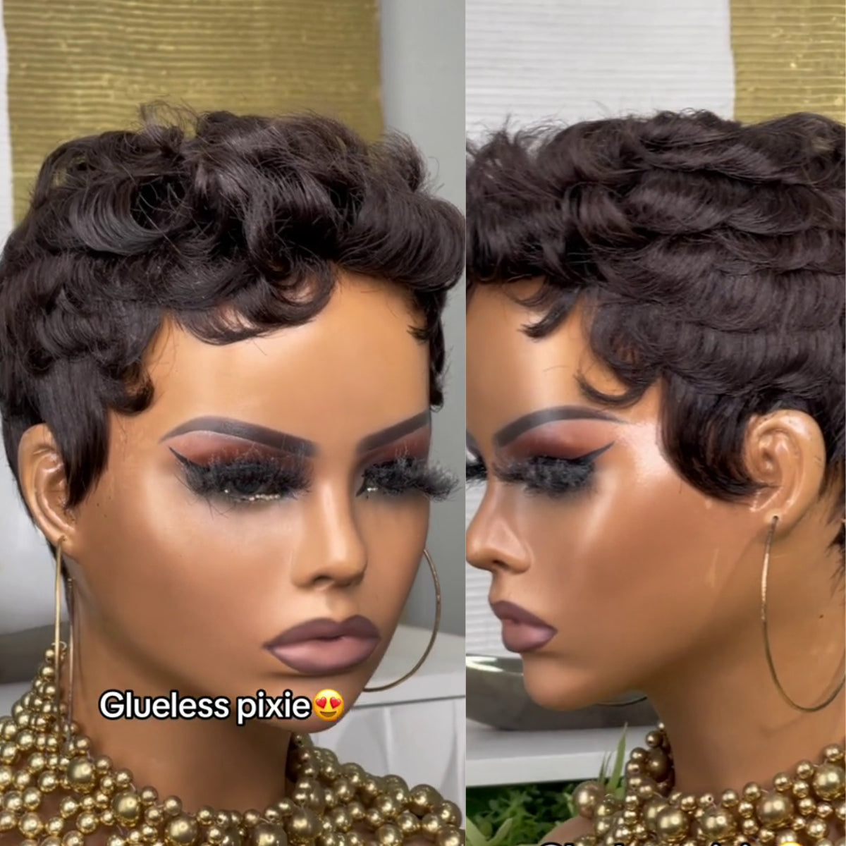 <span class="hot-icon"><img src="https://cdn.shopify.com/s/files/1/0555/4277/6110/files/pinkhottag.png?v=1701162684" alt="Hot Icon" width="30" height="20"> </span> Swirl Curls Pixie Cut Short Wig With Bangs