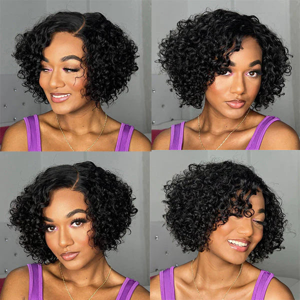 Curly Bob Wig Undetectable HD Lace Glueless Wig 100% Human Hair