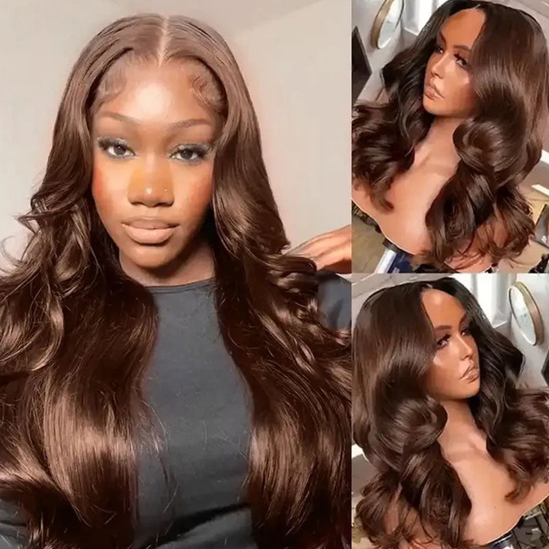 Brown Body Wave 7x5 Pre-cut HD Lace Front Glueless Wig - 1
