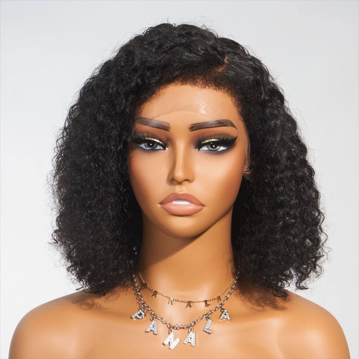Curly Glueless Kinky Edges Hairline Undetectable HD Lace Front Bob Wig