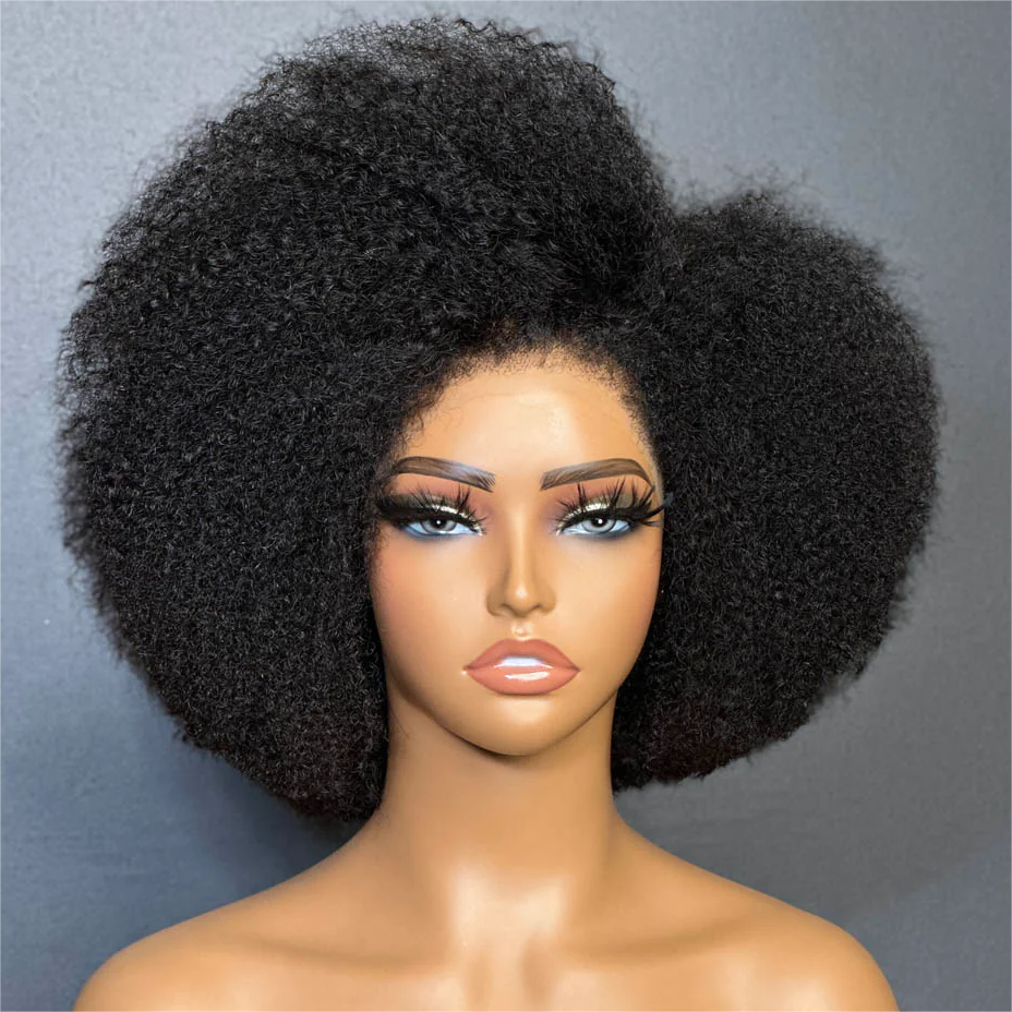Afro Kinky Curly With Kinky Edges 13x4 HD Lace Front Bob Wig