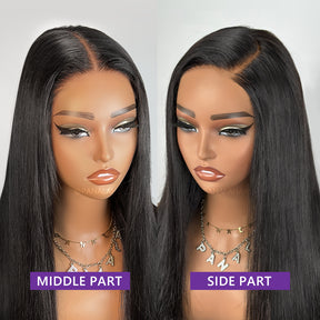 Bye-Bye Knots 7x5 Glueless Silky Straight Wigs With Pre Bleached Knots Plucked Hairline - 5