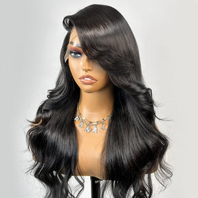 Bomb Side Part Loose Wave Wig With Side-Swept Bangs