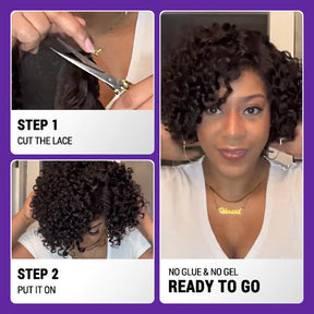 Curly Bob Wig Indétectable HD Lace Glueless Wig 100% Cheveux Humains 