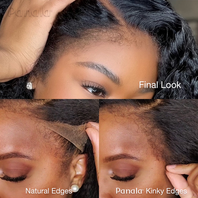 Brown Kinky Edges Indétectable HD Lace Front Wig Body Wave 