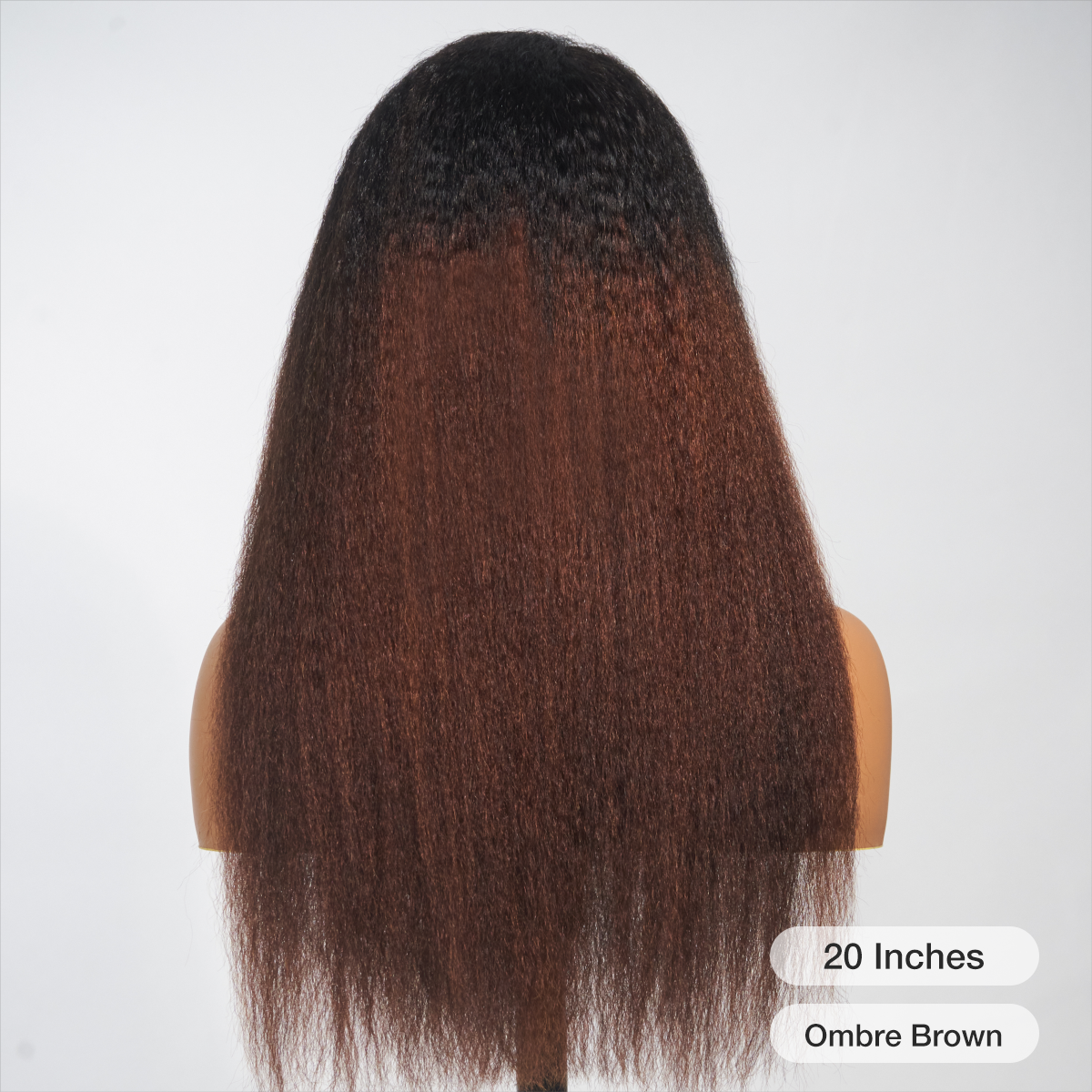 Ombre Brown Kinky Edges Hairline Undetectable Lace Front Wig Kinky Straight