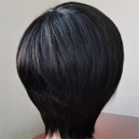 Pixie Cut Short Straight Bob Wig With Bangs