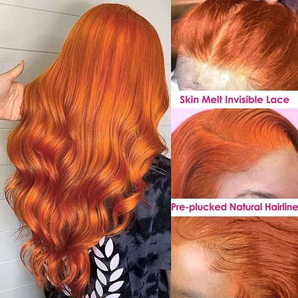Ginger Yellow Body Wave 13x4 HD Lace Front Wig