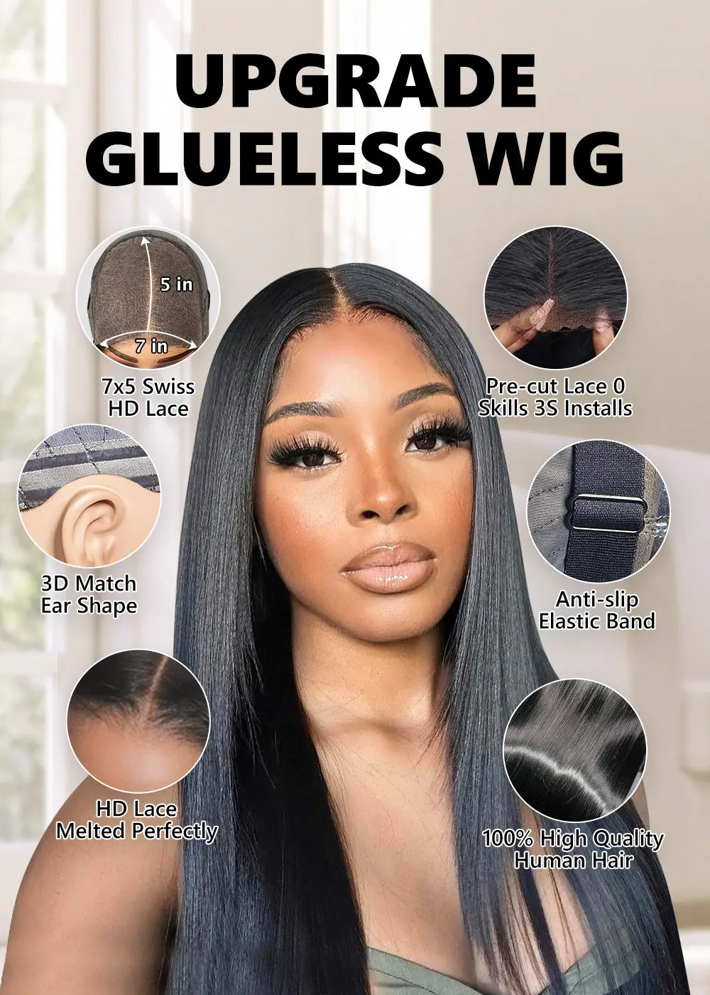 7x5 Glueless HD Lace Wigs