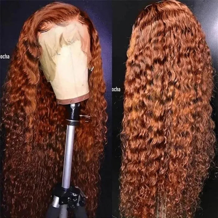 Ginger Brown Curly 13x4 HD Lace Front Wig